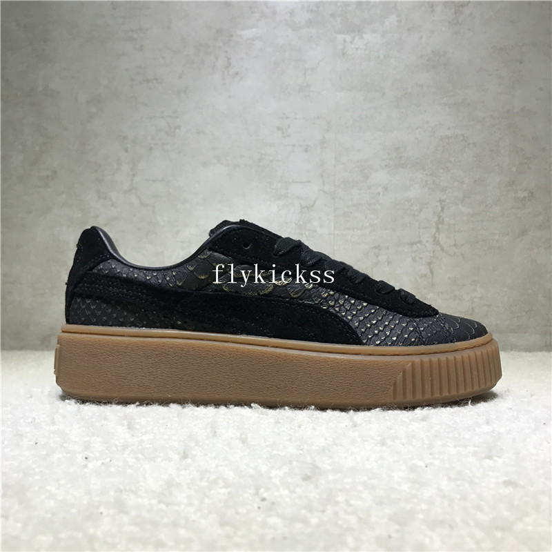 Puma Fenty Rihanna Suede Platform Black Fish Scales